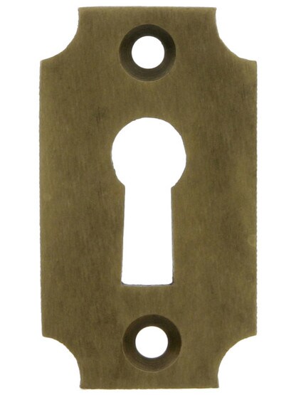 Cast Brass Plain Keyhole Cover in Antique Brass.